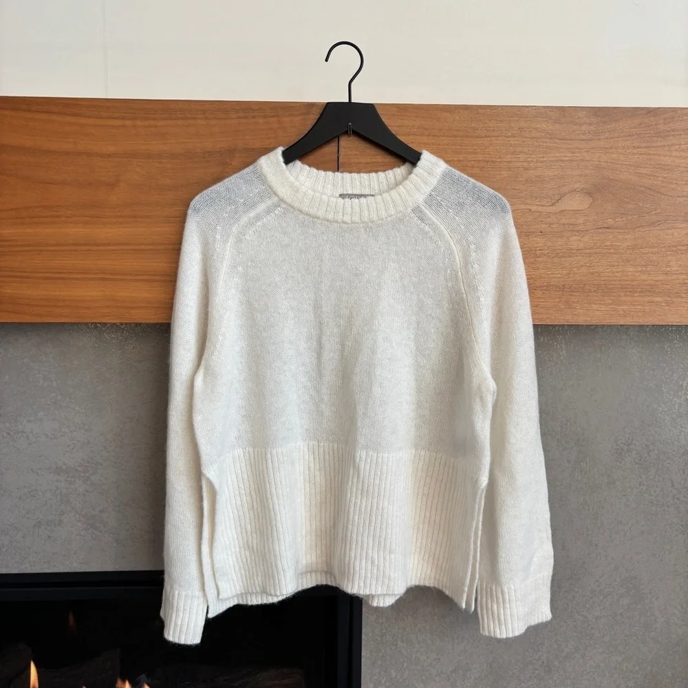 J.Crew High Rib Pullover Sweater in Wool Blend, Size S